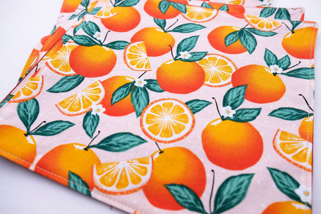 Oranges on Pink- Cloth Napkins