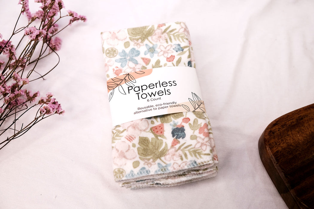 Pastel Springtime Flowers - Paperless Kitchen Towels