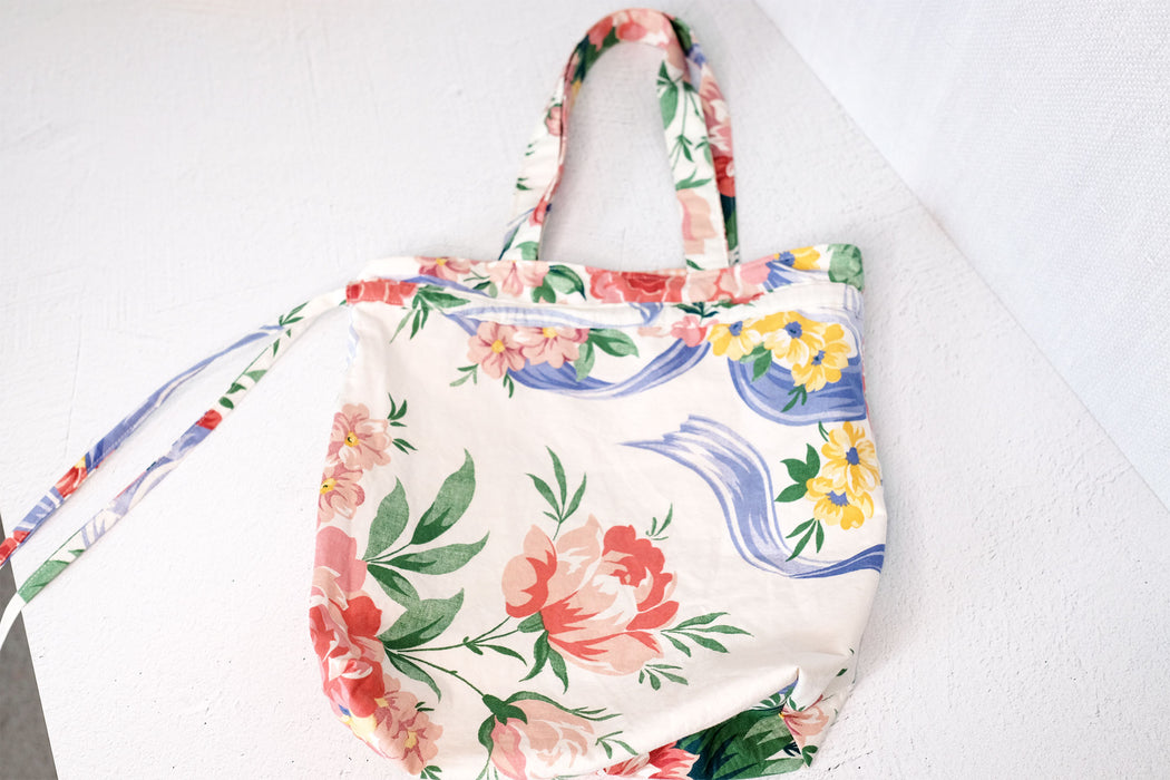 Floral & Gingham - Reversible Drawstring Bag | ReMade Collection
