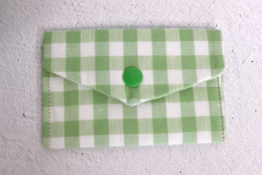 Light Green Gingham - Fabric Wallet