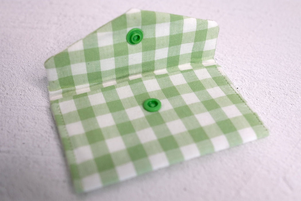 Light Green Gingham - Fabric Wallet