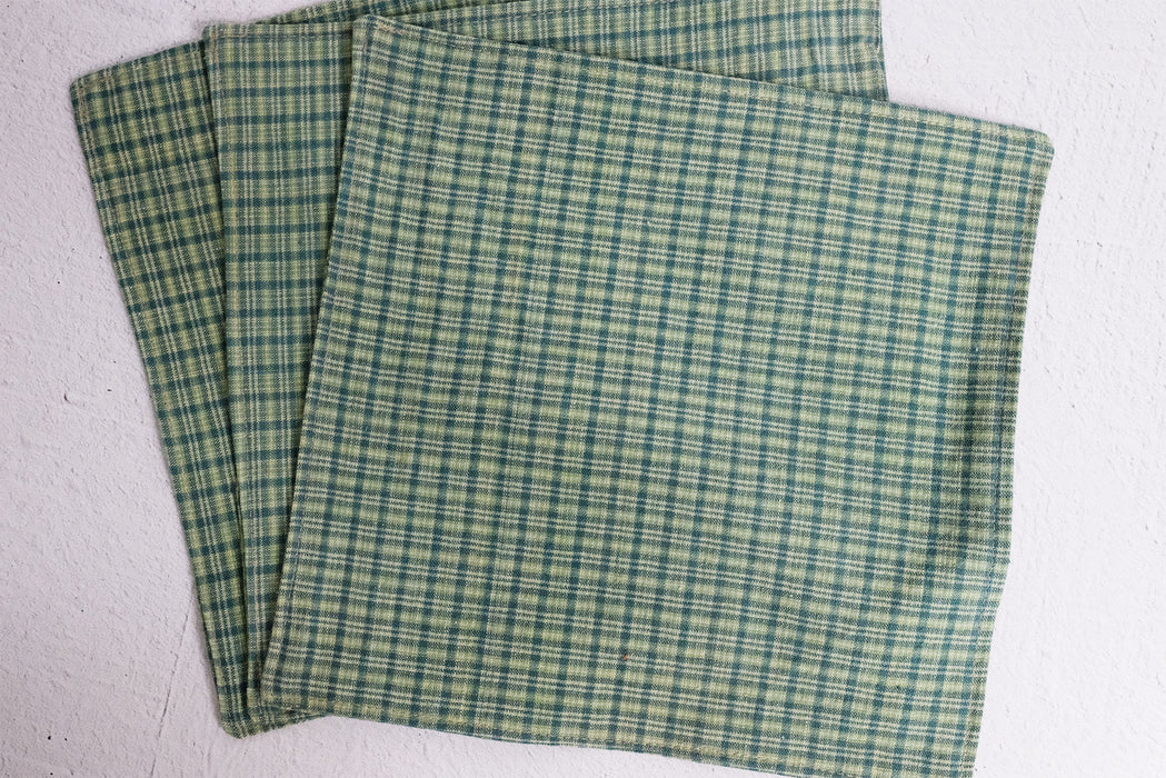 Green Plaid - Set of 3 | ReMade Cloth Napkins