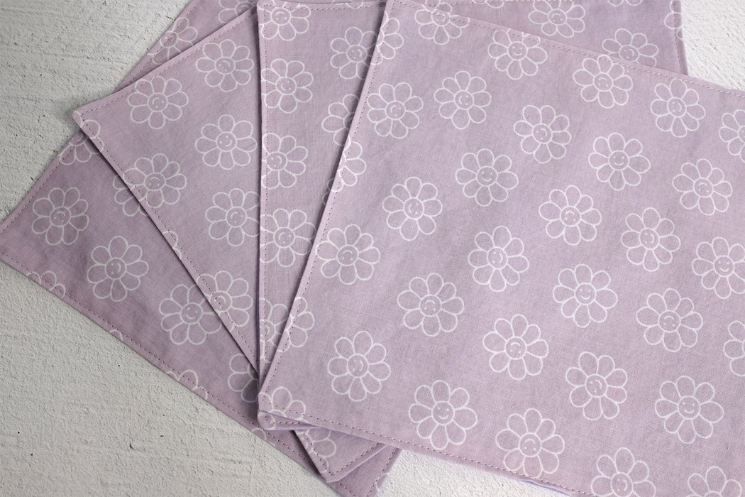Happy Purple Flowers - Cloth Napkins