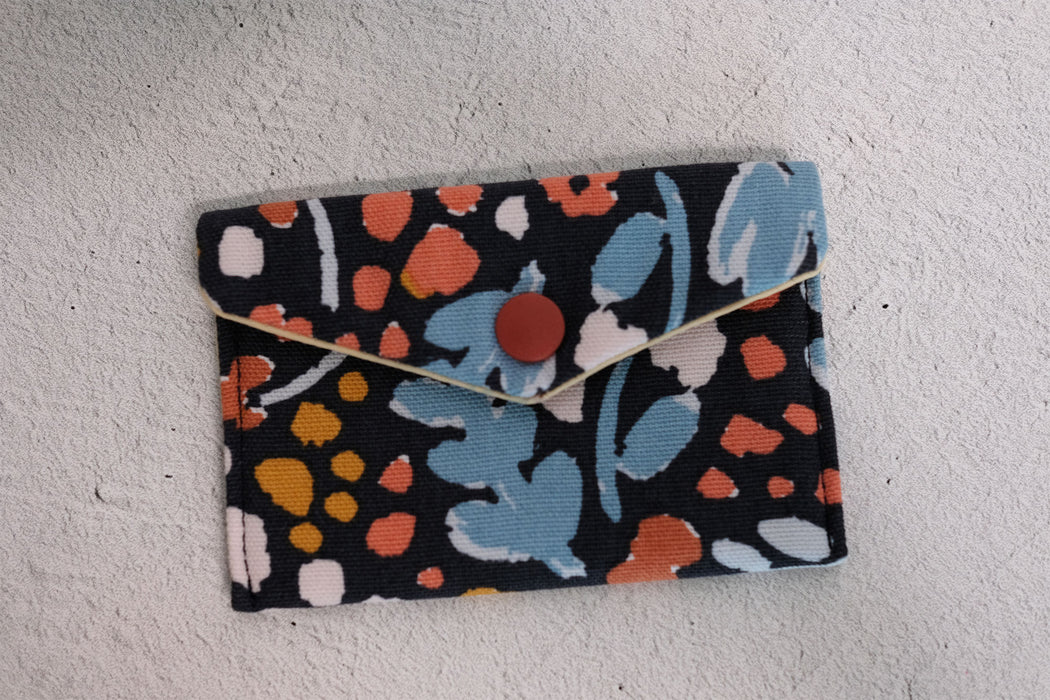 Navy Floral - Fabric Wallet