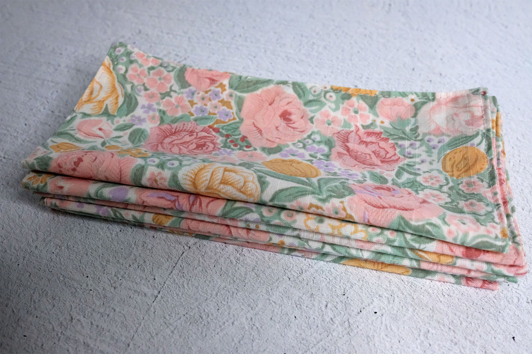 Pastel Flowers - Set of 6 | ReMade Cloth Napkins