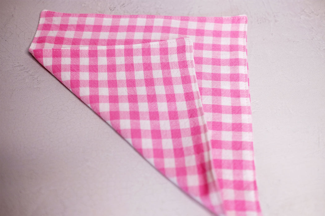 Homespun Pink Gingham - Cloth Napkins