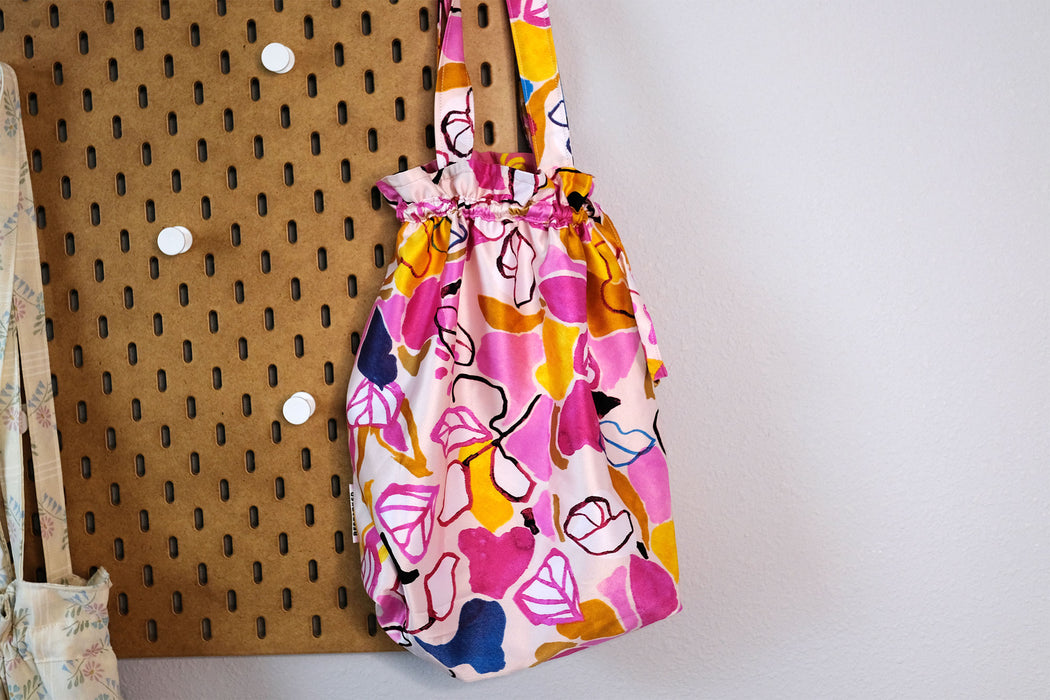 Pink Satin & Bananas - Reversible Drawstring Bag | ReMade Collection