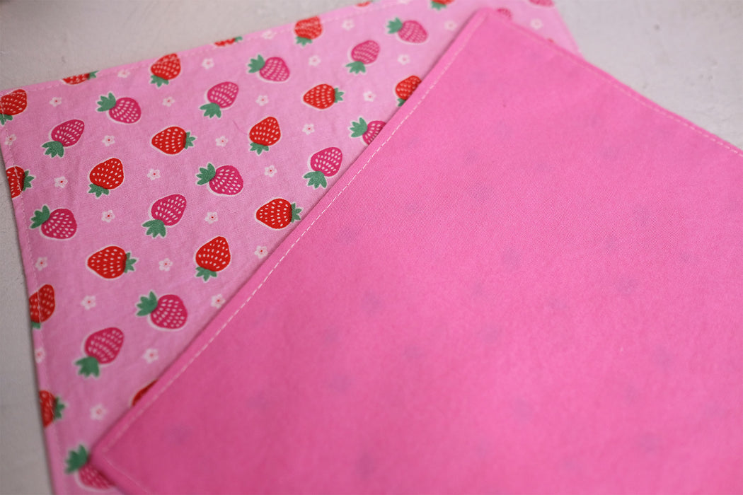 Strawberries on Pink - Cloth Napkins