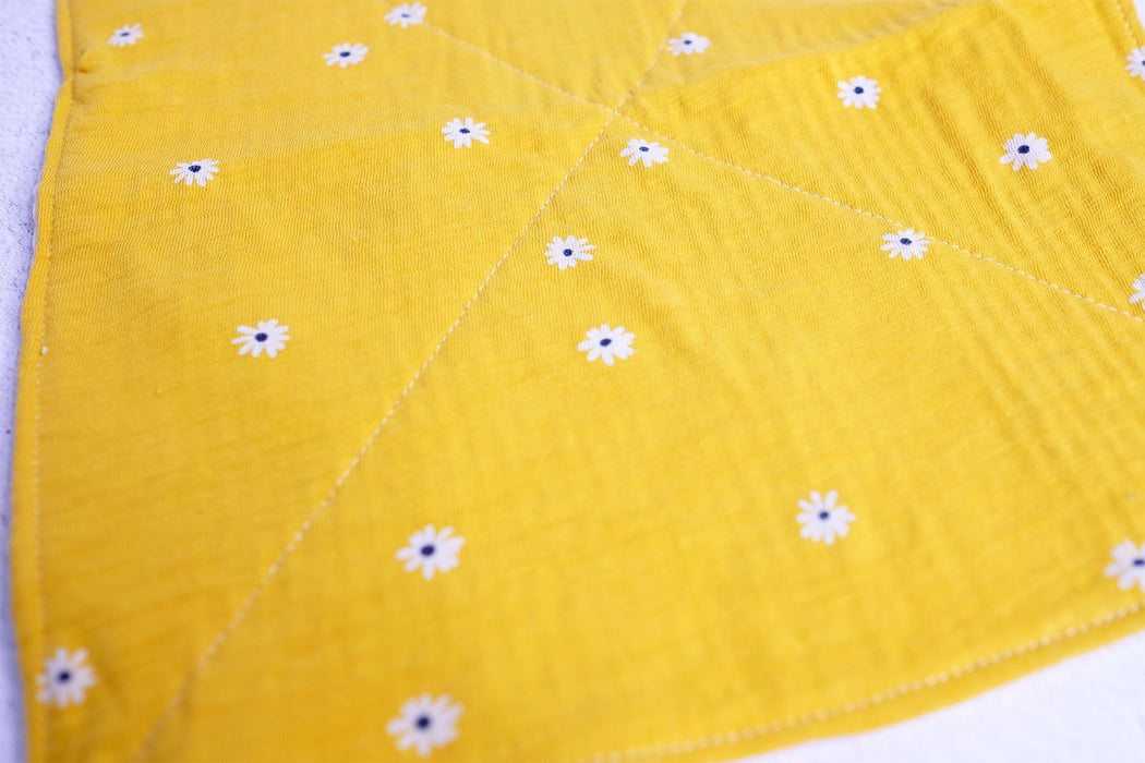Small Flowers on Yellow - Kitchen Dishcloths
