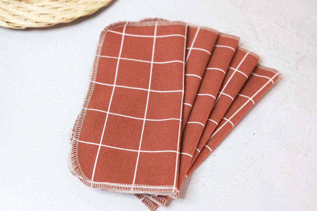 Brown Windowpane - Cloth Wipes/Hankies