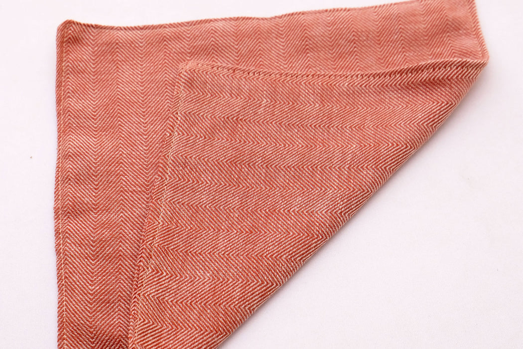 Herringbone Rust Red - Cloth Napkins