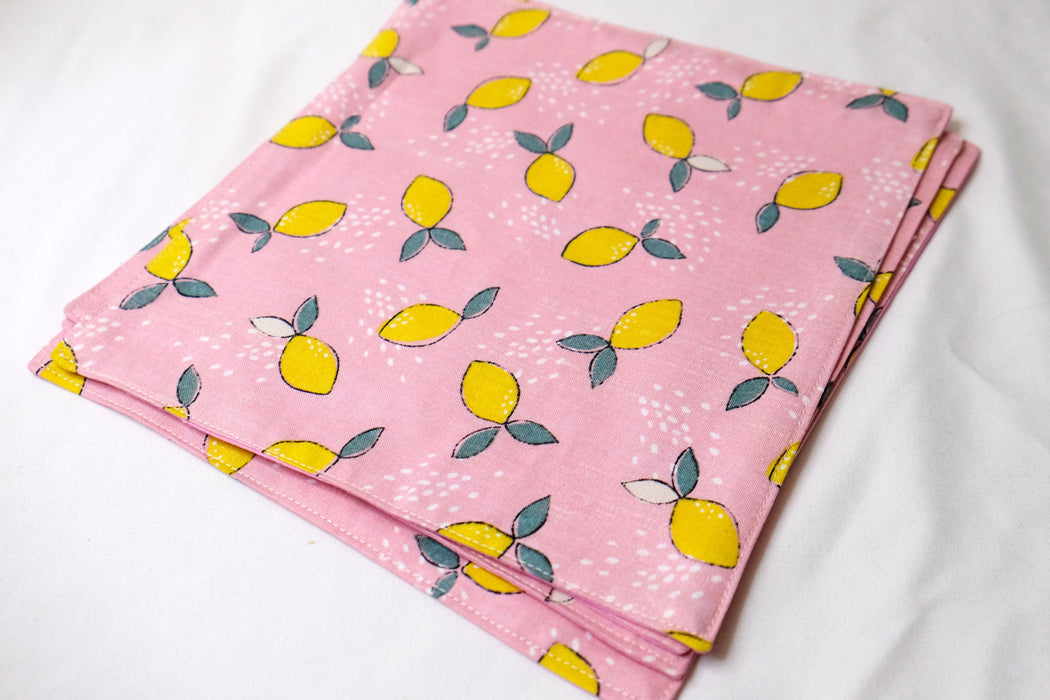 Lemons on Pink - Cloth Napkins