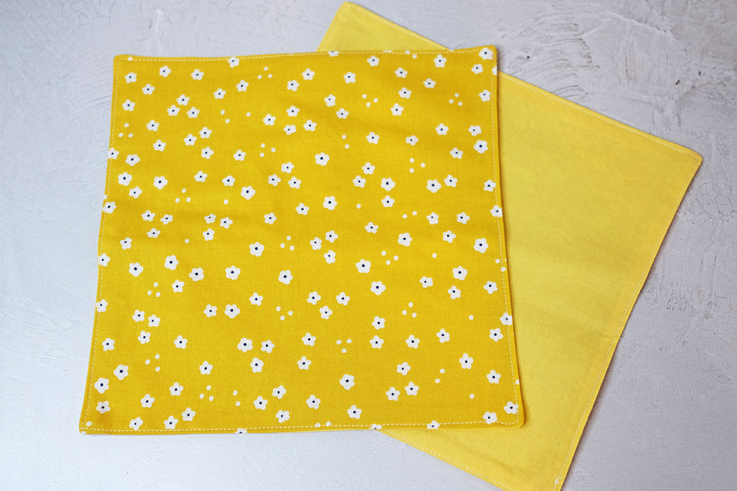 Mini Flowers on Yellow - Cloth Napkins