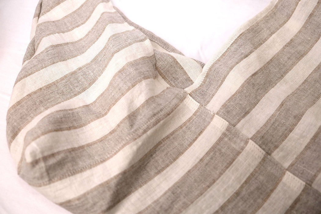 Neutral Stripes Linen - Bento Bag