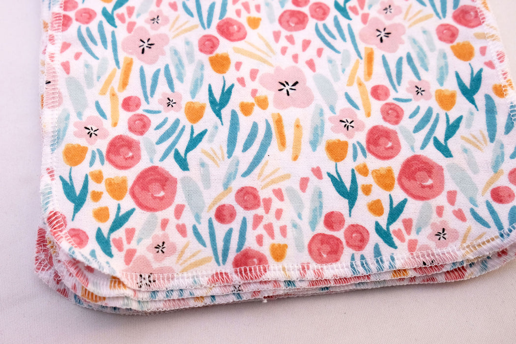 Small Pastel Flowers - Cloth Wipes/Hankies
